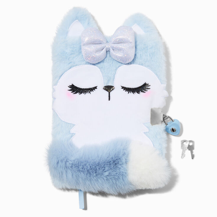 Blue Husky Furry Lock Diary | Claire's (UK)