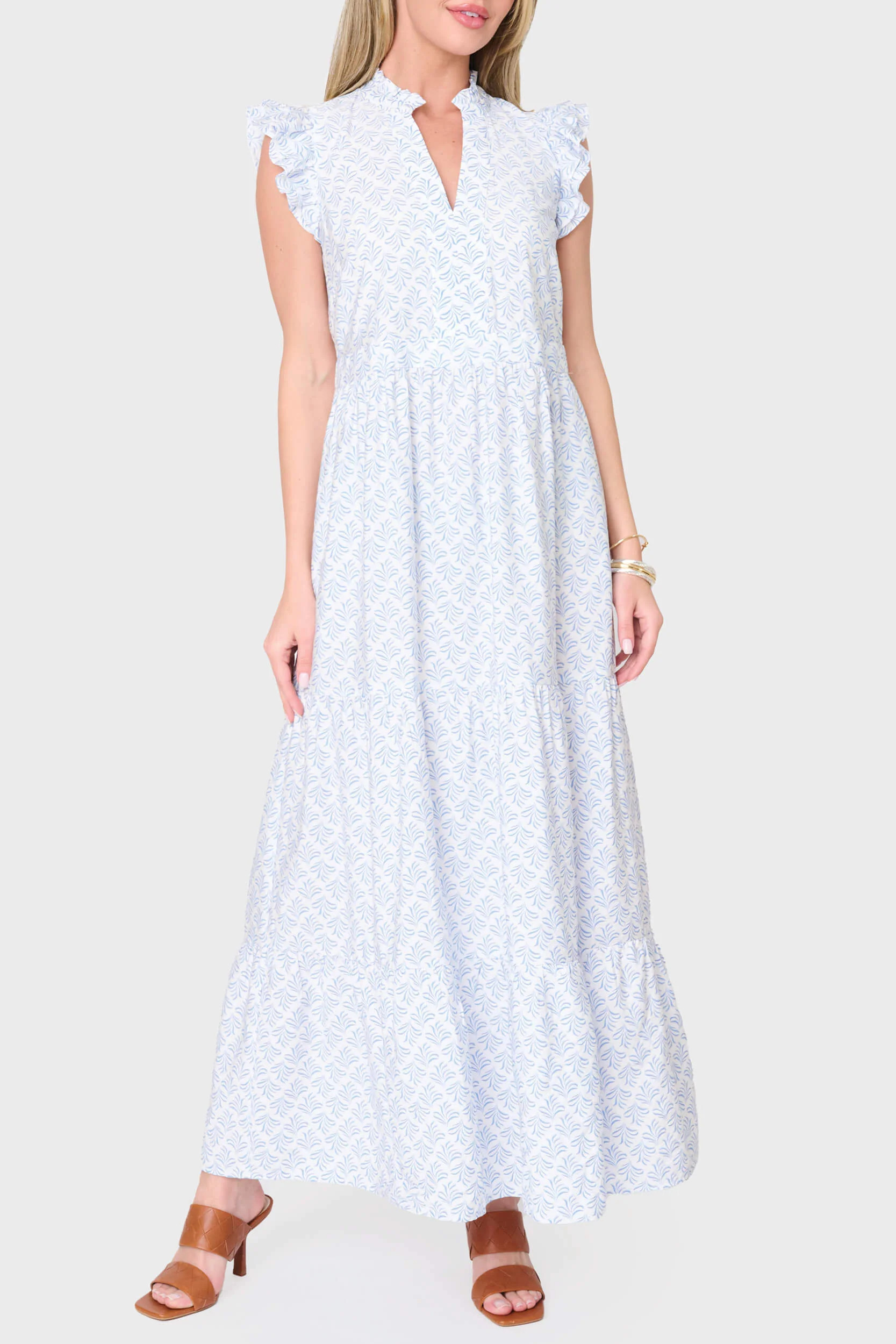 Flutter Sleeve Maxi Decked Out Day Dress | Gibsonlook Summer Dress | Gibsonlook