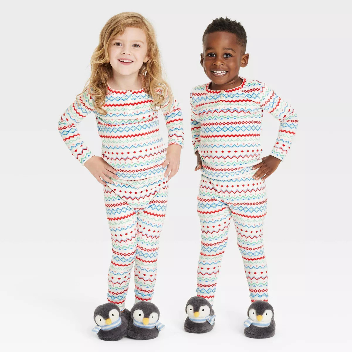 Toddler Fair Isle Print Snuggly Soft Holiday Matching Family Pajama Set - Wondershop™ White | Target