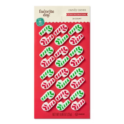 Holiday Candy Canes Icing Decorations - 24ct/0.88oz - Favorite Day™ | Target