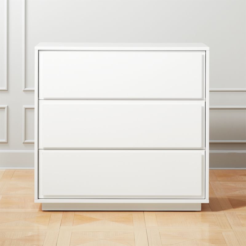 Gallery White 3-Drawer Chest + Reviews | CB2 | CB2