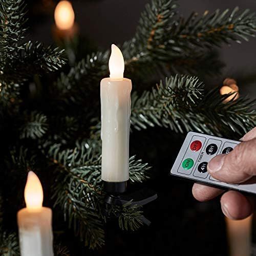 Lights4fun, Inc. Pack of 20 Ivory Wax Battery Operated Remote Control Flameless LED Christmas Can... | Amazon (US)