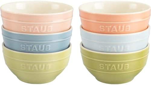 Staub Ceramic 6-pc 4.75-inch Small Universal Bowl Macaron Pastel Colors | Amazon (US)