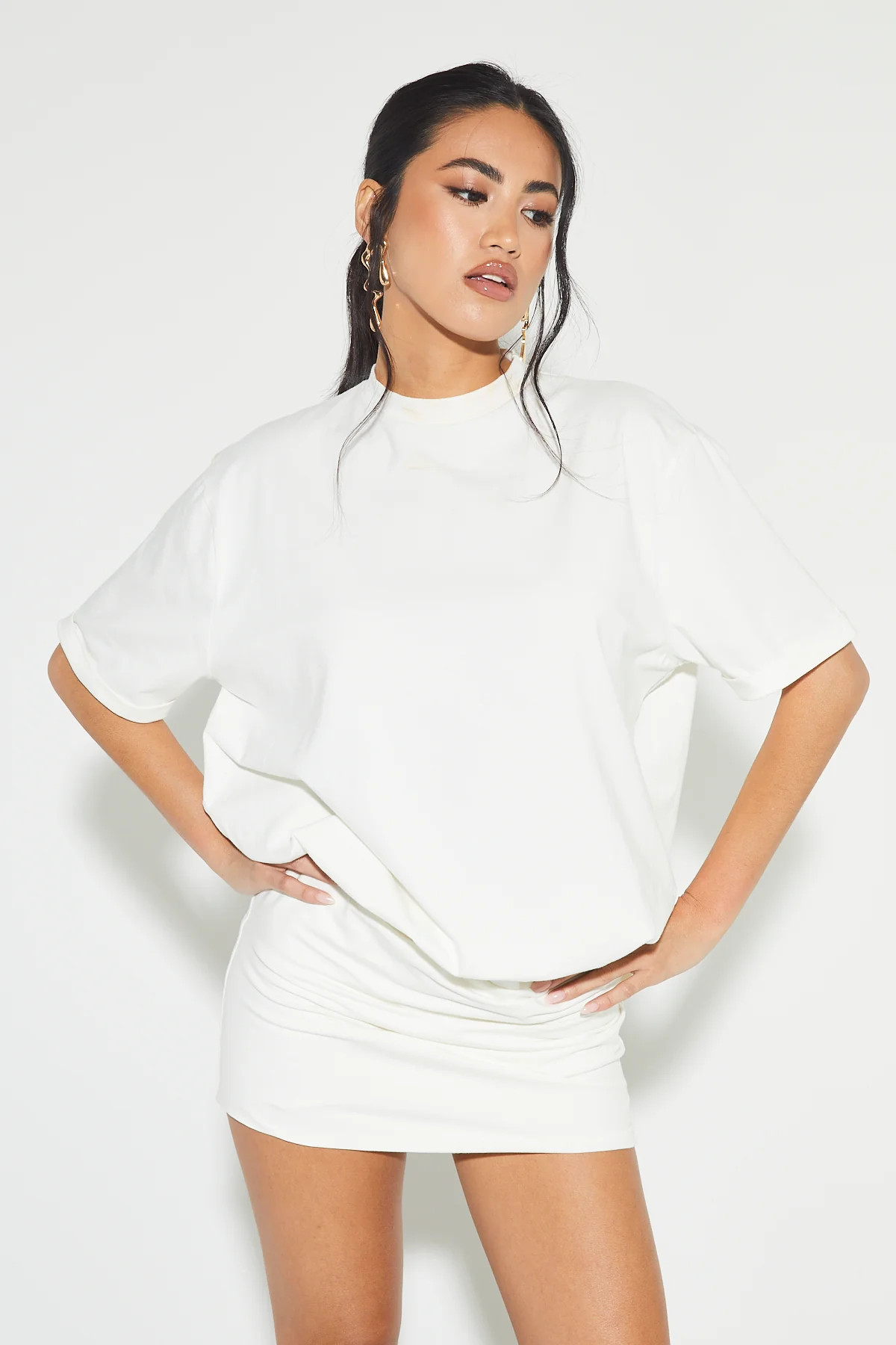 ELISSA White T-Shirt Dress | Noughts and Kisses