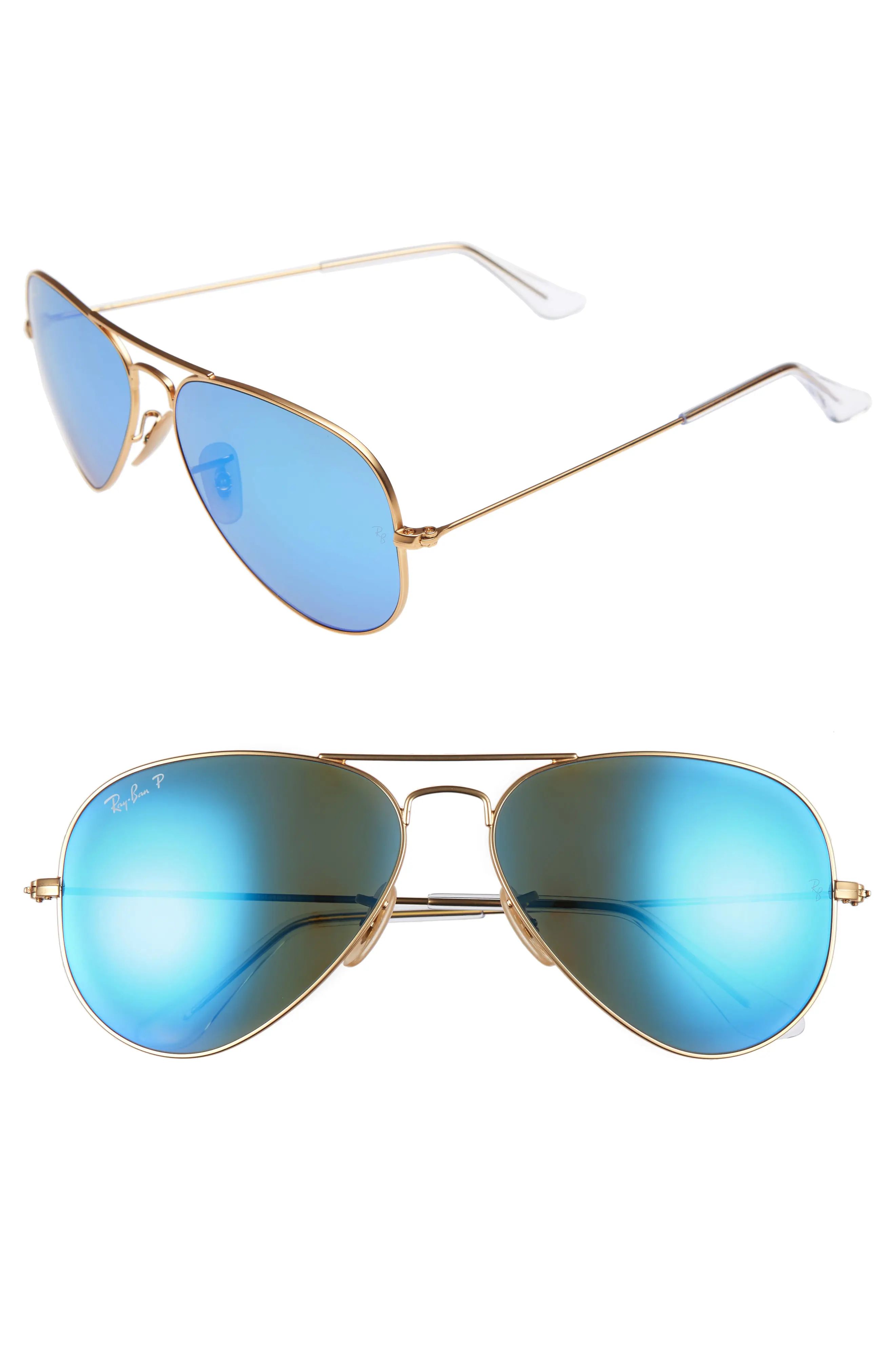 58mm Polarized Aviator Sunglasses | Nordstrom