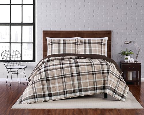 TRULY SOFT Paulette Plaid Taupe Polyester 3-Piece Full/Queen Quilt Set, Plaid Themed, for Men and Women, Oeko-TEX Certified Confidence | Amazon (US)