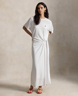Polo Ralph Lauren Women's Crewneck Twist Detail T-Shirt Dress - Macy's | Macy's