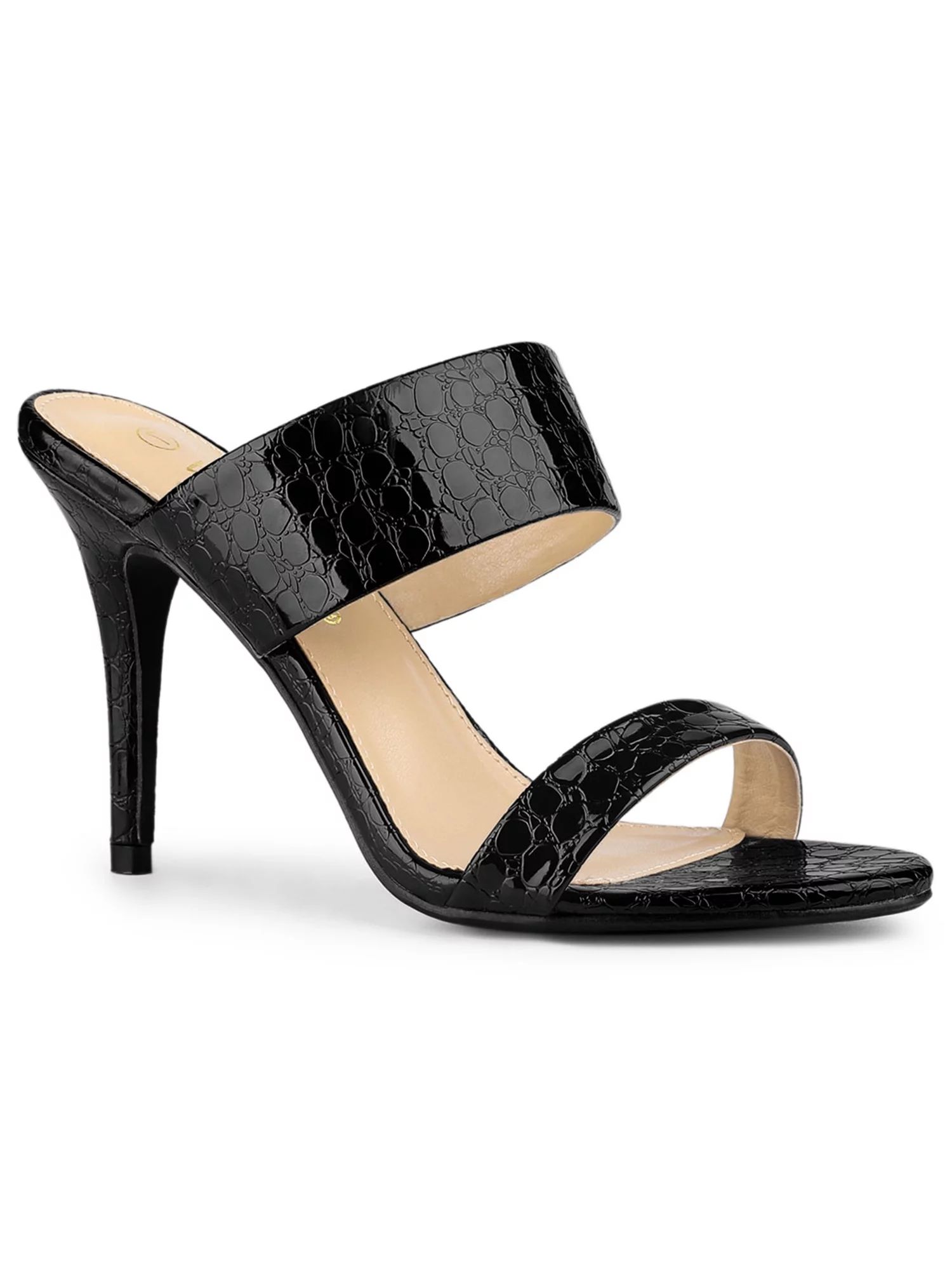 Allegra K Women's Sandals Stiletto Heels Open Toe Slide Sandals - Walmart.com | Walmart (US)