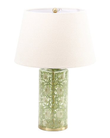 22in Floral Pimpernel Willow Glass Table Lamp | Marshalls