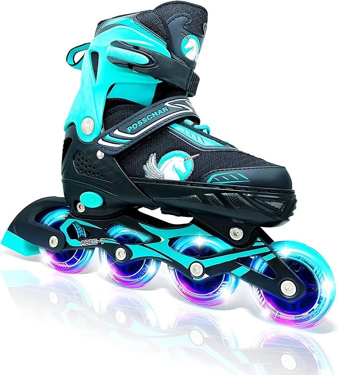 Adjustable Inline Skates, Roller Blades for Girls Kids Women and Adult, Roller Skates with All Li... | Amazon (US)