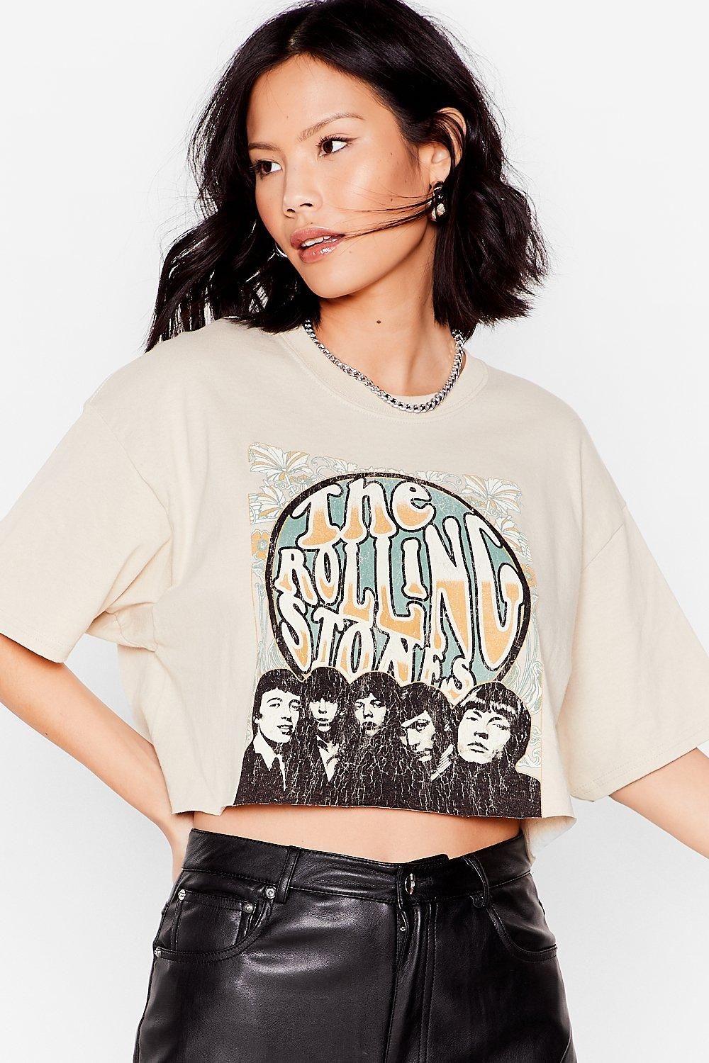 The Rolling Stones Cropped Graphic Band Tee | NastyGal (US & CA)