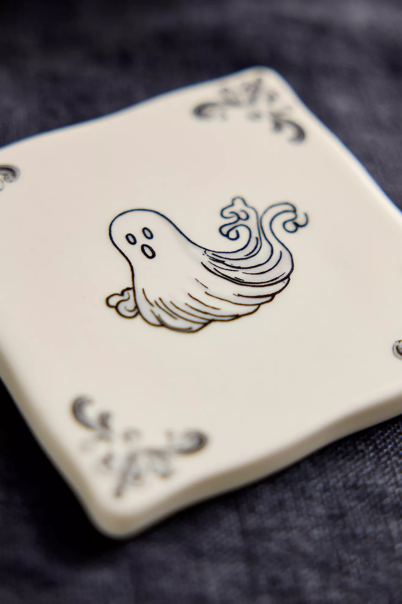 Halloween Delft Stoneware Coasters, Set of 4 | Anthropologie (US)