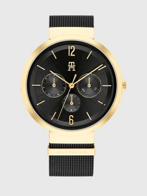 Tommy Hilfiger Women's Sub-Dials Watch Wi Black Ion-Plated Mesh Bracelet Black - | Tommy Hilfiger (US)