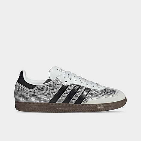 adidas Women's Originals Samba OG SE Casual Shoes in Crystal White/Core White/Silver Metallic Size: 10.5 | Finish Line (US)