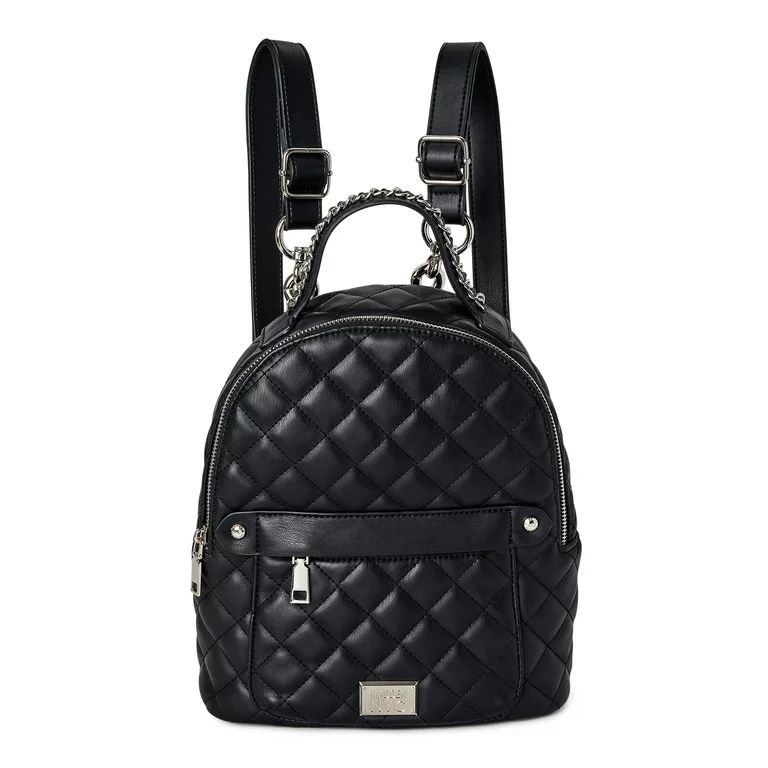 Madden NYC Women's Mini Quilted Zip Backpack Black | Walmart (US)