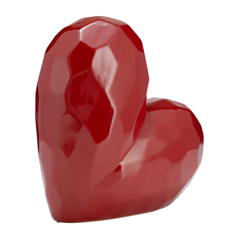Heart Decor Sculpture - Contemporary Ceramic Heart Decorative Table Accent for Home, Office, Even... | Wayfair North America