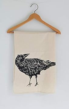 Organic Cotton Crow Tea Towel in Black | Amazon (US)