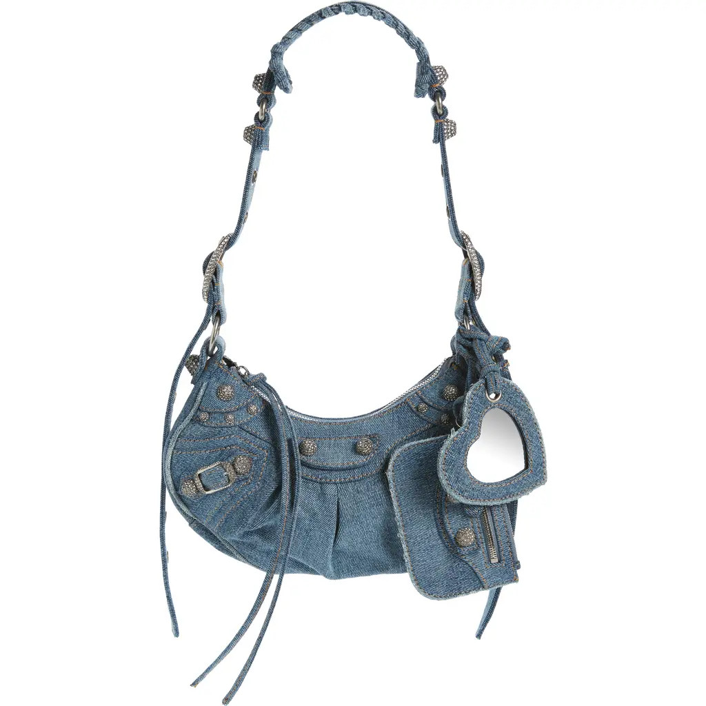 Balenciaga Extra Small Cagole Denim Shoulder Bag in Blue at Nordstrom | Nordstrom