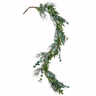 Worth Imports 5 ft. Mixed Pine and Eucalyptus Garland-7172 - The Home Depot | The Home Depot