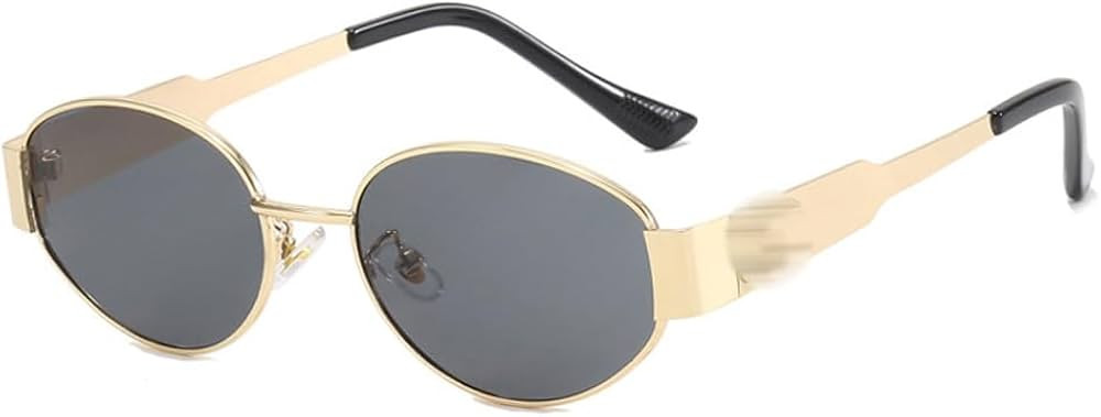Retro Oval Sunglasses for Women Men Rectangle Metal Frame UV400 Protection Sun Glasses | Amazon (US)