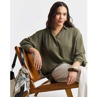 Khaki Oversized Crinkle Skirt Khaki - Simply Be - Size: 24 | JD Williams (UK)