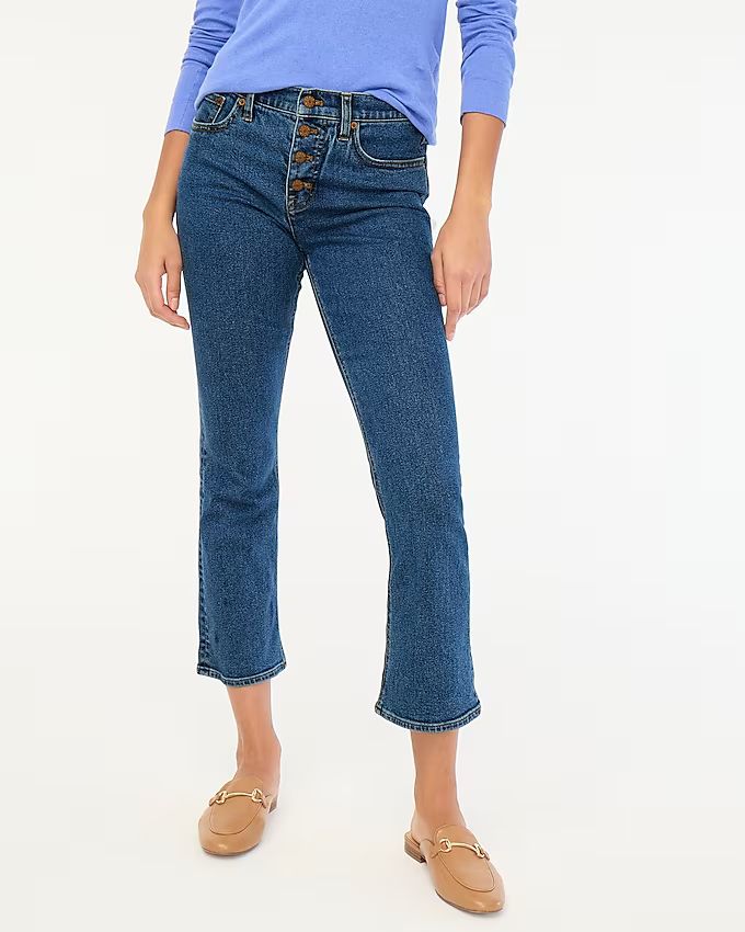 Flare crop mid-rise jean in all-day stretch | J.Crew Factory