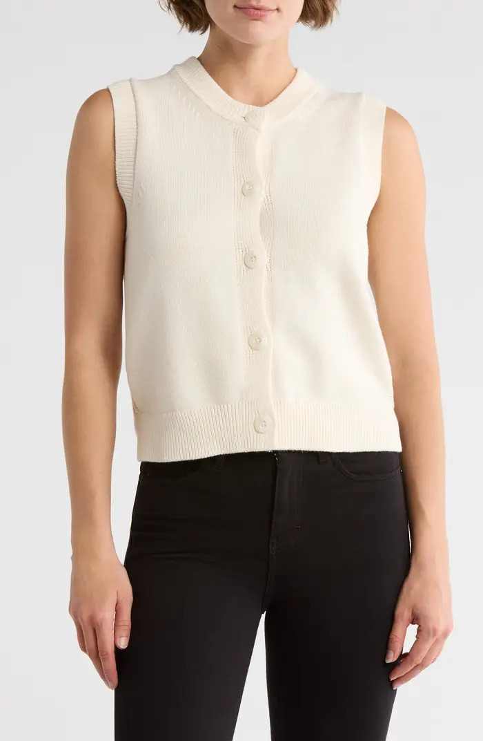 French Connection Mozart Sleeveless Cotton Sweater Vest | Nordstromrack | Nordstrom Rack