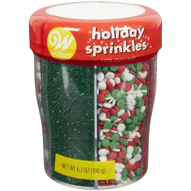 Wilton 6-Cell Christmas Sprinkles Mix with Candies, Sugar and Jimmies, Assorted Colors, 6.7 oz. | Walmart (US)