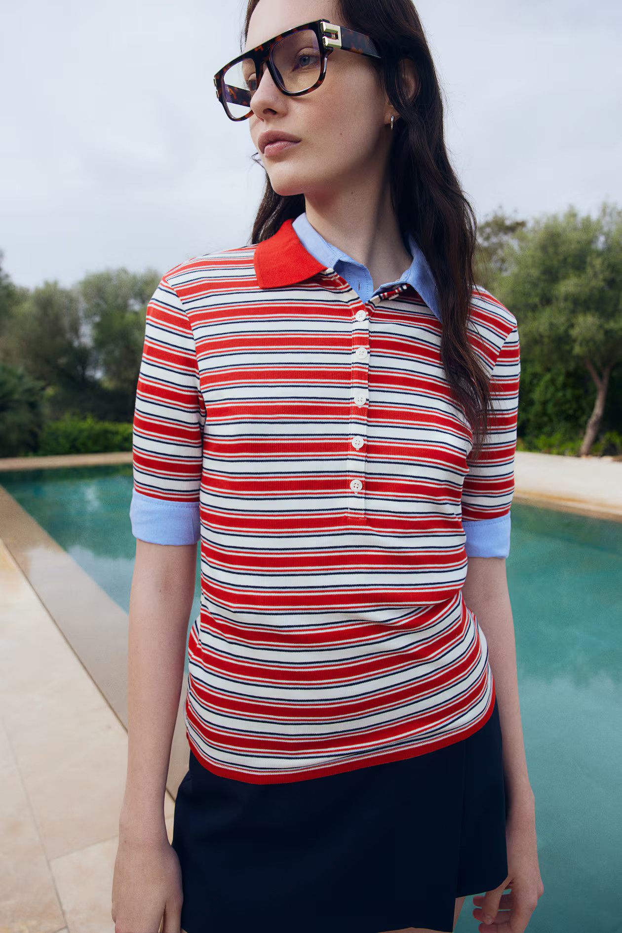Geribde polotop - Rood/gestreept - DAMES | H&M NL | H&M (DE, AT, CH, NL, FI)
