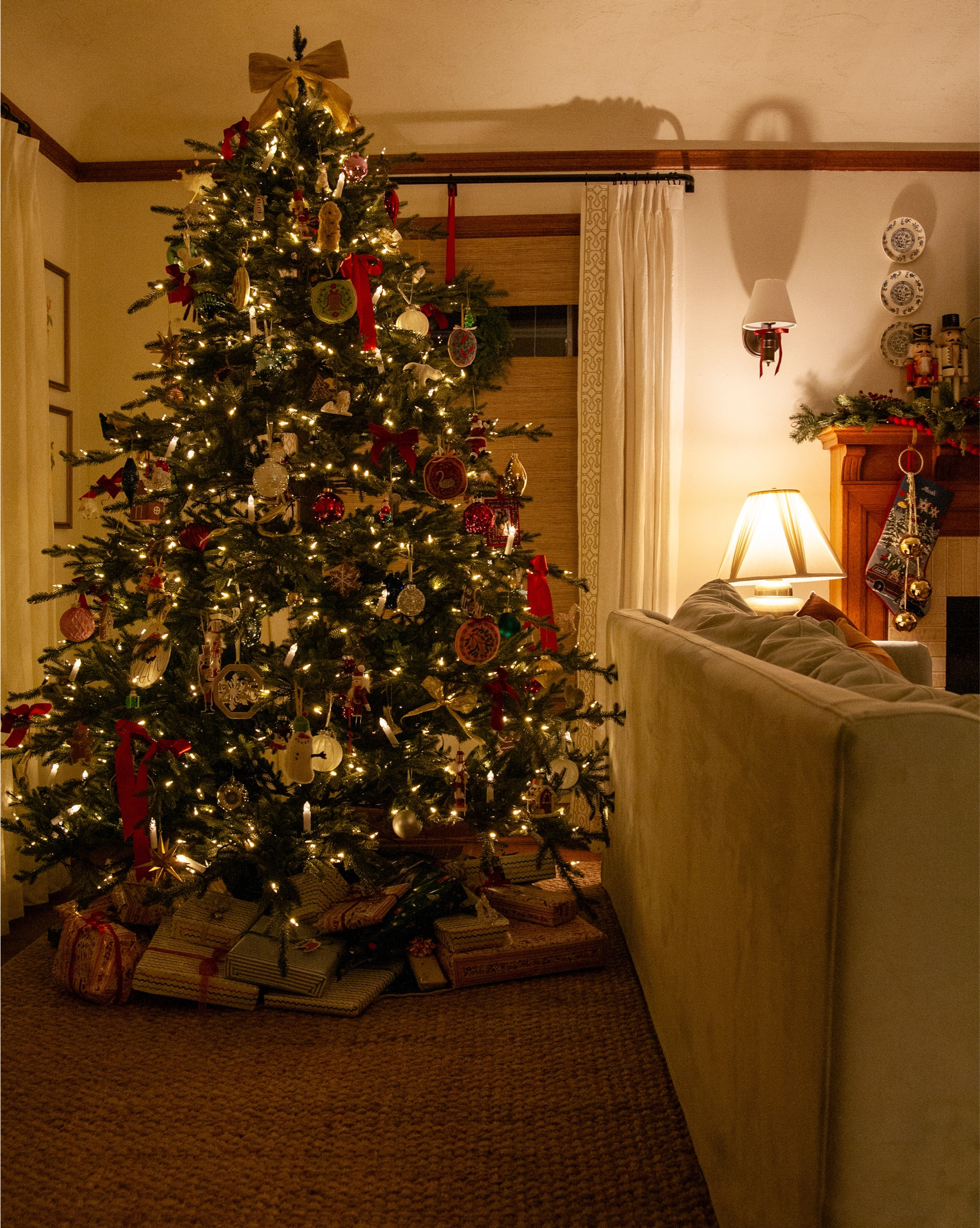 Enjoying the warm glow of the tree so much it makes even the dark rainy days bearable. That’s kind of the idea of Christmas decor, isn’t it?! Just savoring these days. Not looking forward to taking it down in… a little over two weeks, wow!

Rifle paper co wrapping and ornaments are  30% off! 

#LTKHome #LTKHoliday #LTKSeasonal