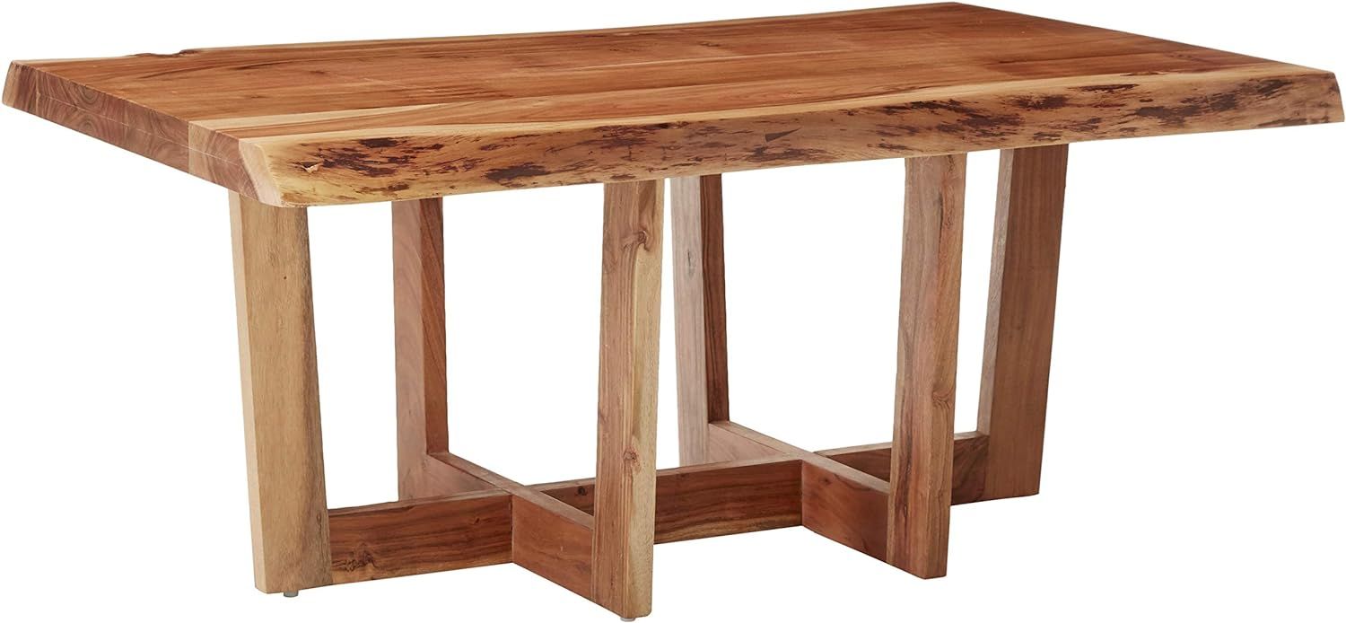 Berkshire Live Edge Solid Wood 42" Coffee Table, Natural | Amazon (US)