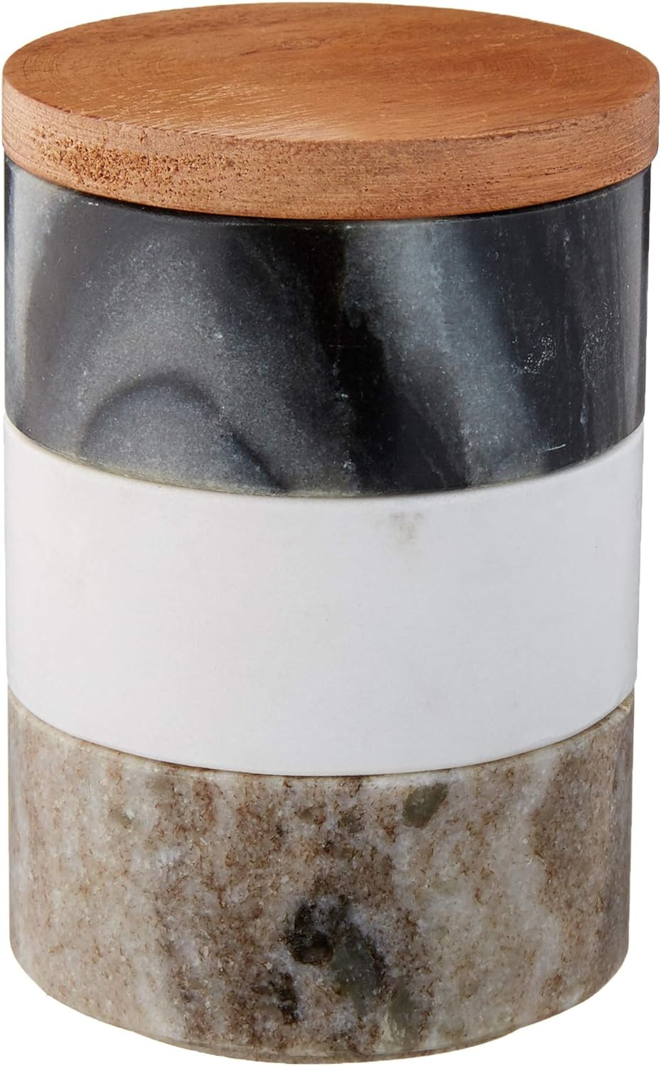 Creative Co-Op Marble Stacking Pinch Pots with Acacia Wood Lid | Amazon (US)