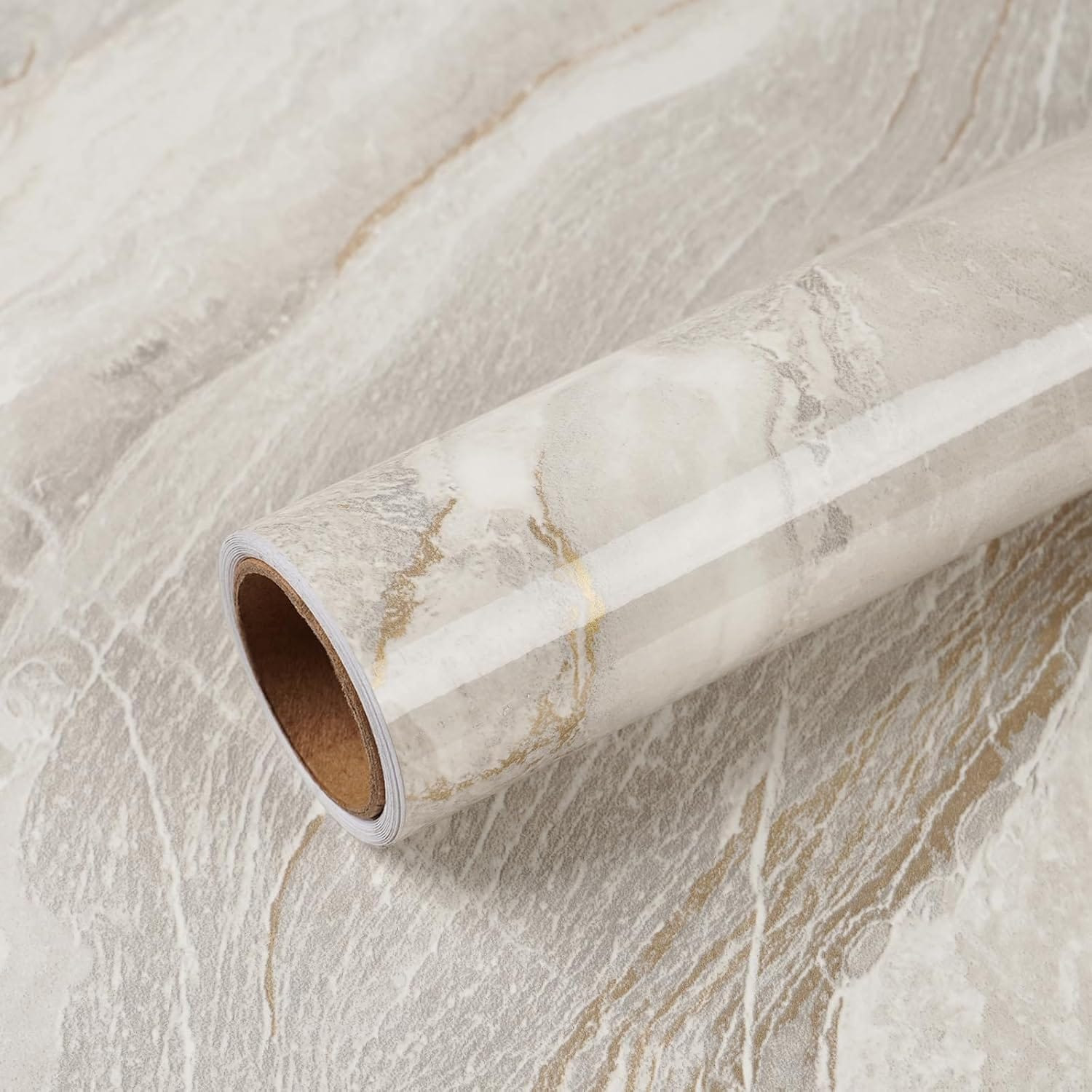 Luupatchy 15.7x118 Inch Beige Gold Liquid Marble Peel and Stick Contact Paper Waterproof Granite Vinyl for Kitchen Bathroom Table Wall one_size | Lowe's