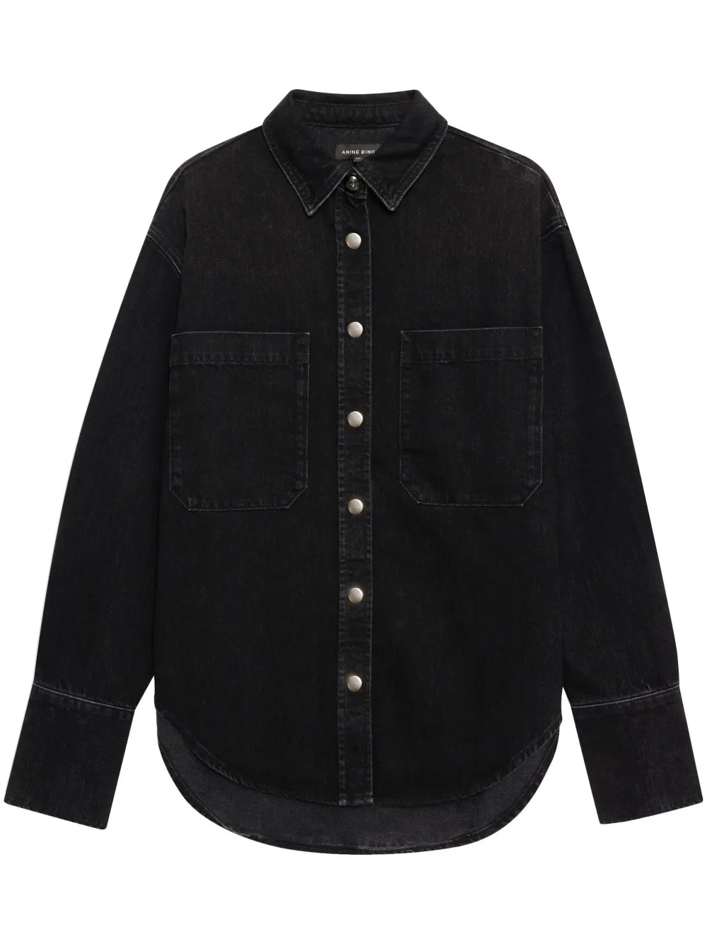 ANINE BING Dante Denim Shirt | Black | FARFETCH | Farfetch Global