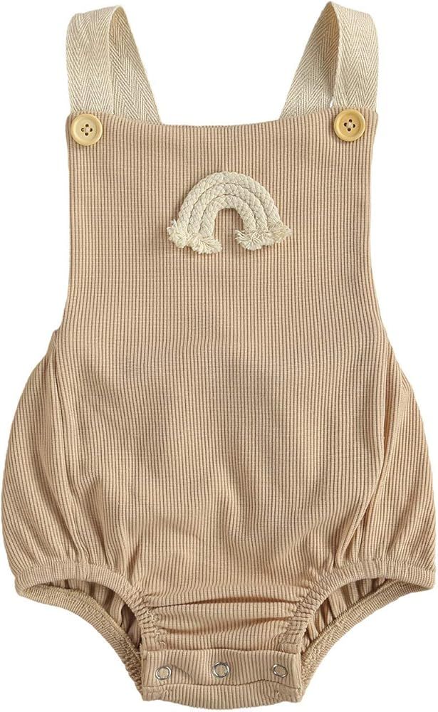 Infant Baby Boy Girl Rainbow Romper Halter Sleeveless Backless Bodysuit Jumpsuit Summer Clothes O... | Amazon (US)