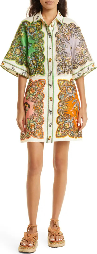 Trippy Troppo Linen Mini Shirtdress | Nordstrom