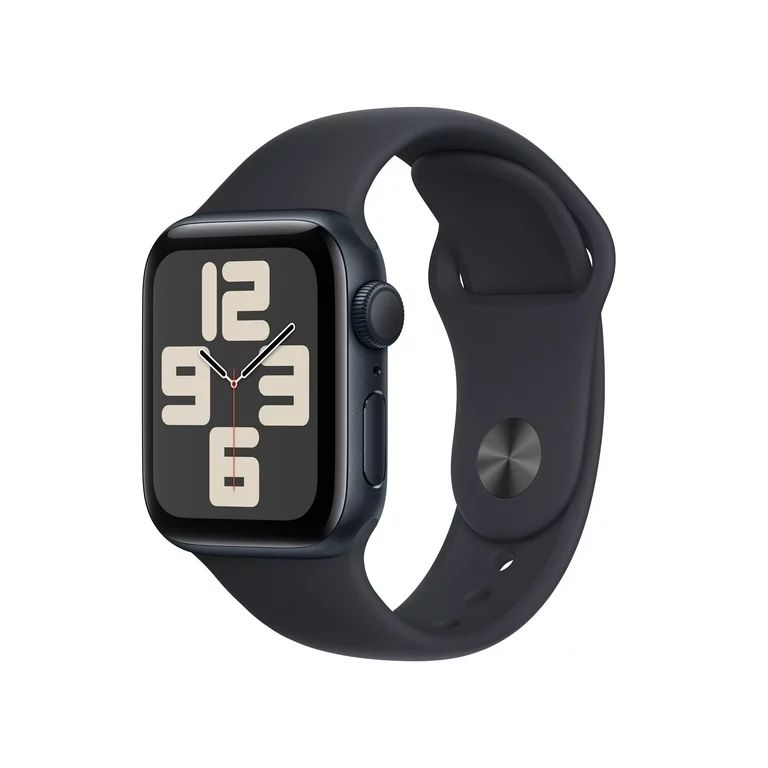 Apple Watch SE (2023) GPS 40mm Midnight Aluminum Case with Midnight Sport Band - S/M | Walmart (US)