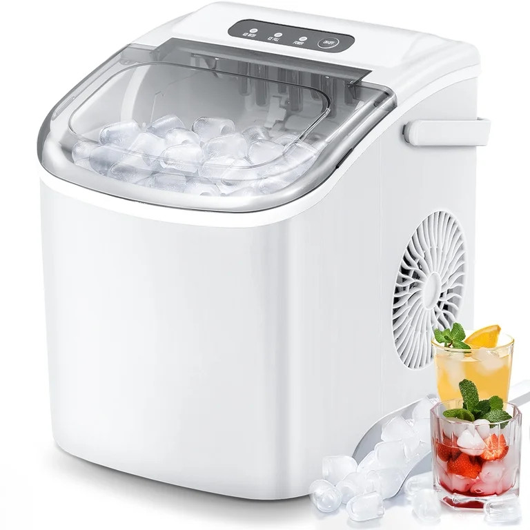 KISSAIR Countertop Ice Maker Portable Ice Machine with Handle, Self-Cleaning Ice Makers, 26Lbs/24... | Walmart (US)