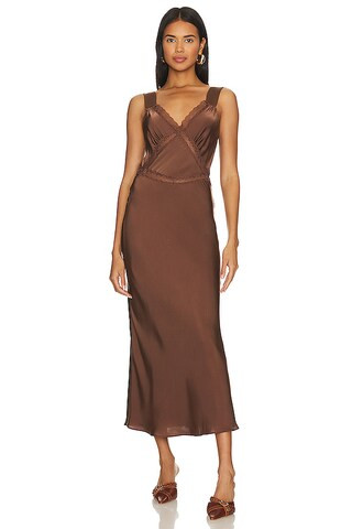 Bardot Emory Lace Slip Dress in Chocolate from Revolve.com | Revolve Clothing (Global)