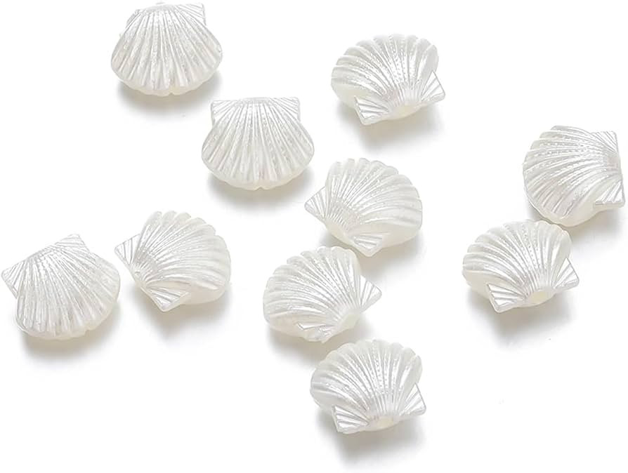 30Pcs Acrylic Clam Shell Tiny Spacer Beads Pastel Color Plastic Beach Scallop Shell Craft Loose B... | Amazon (US)