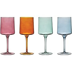 Creative Co-Op Wine Glass, 4 Colors | Amazon (US)