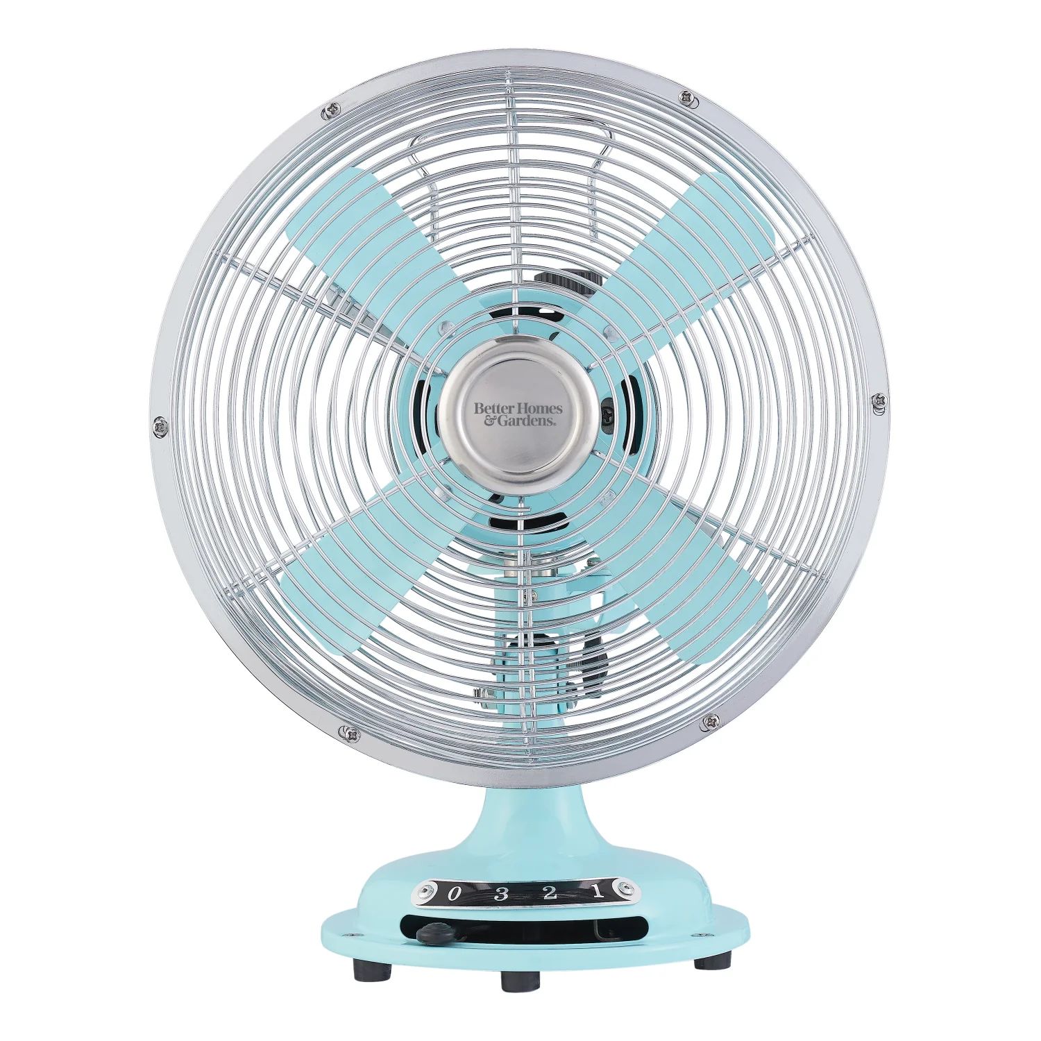 Better Homes & Gardens New 8 inch Retro 3-Speed Metal Tilted-Head Oscillation Table Fan Mint | Walmart (US)