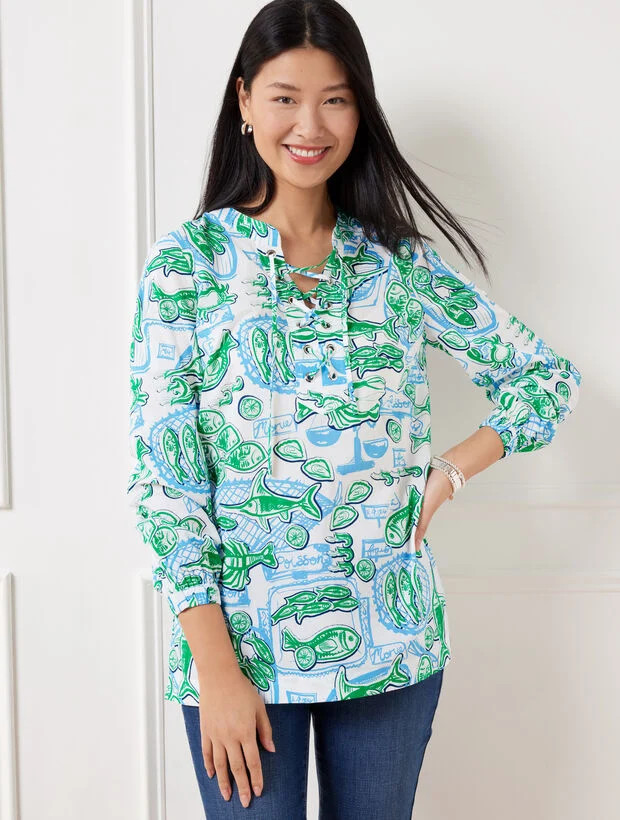 Lace-Up Tunic - Fish Market | Talbots