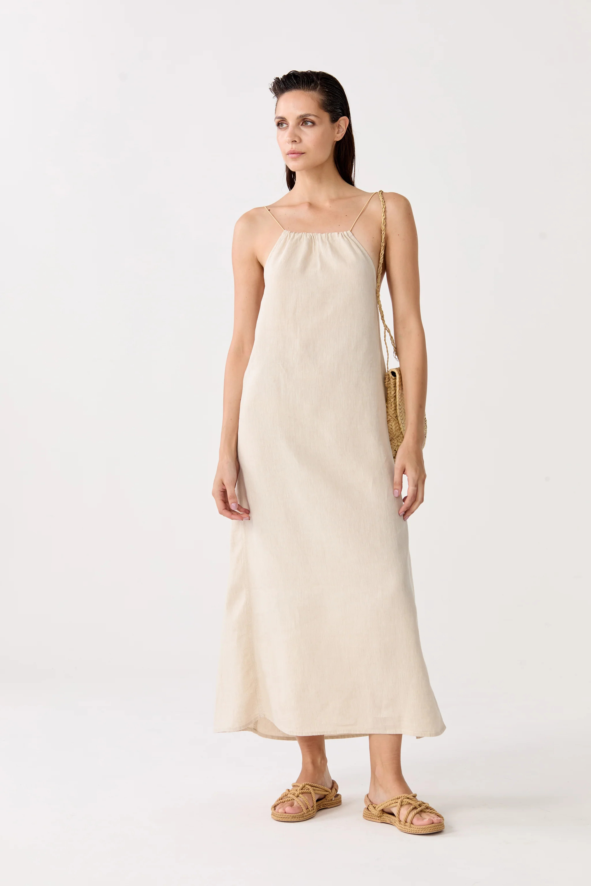 Sophie Linen Dress - Natural | Lanhtropy