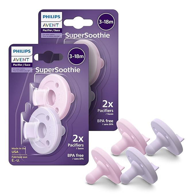 Philips Avent Soothie Orthodontic Baby Pacifiers, 100% Silicone Pacifiers, One Piece, BPA-Free, f... | Amazon (US)
