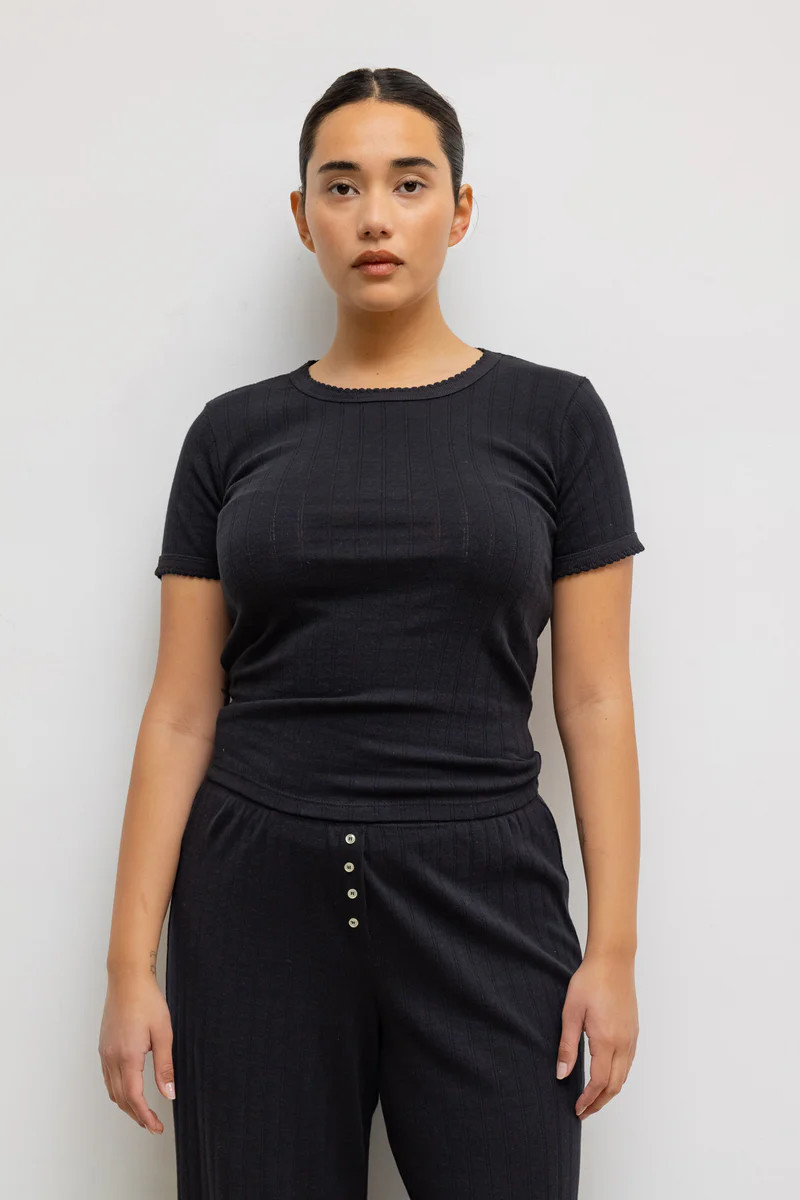Pointelle Slim Fit Tee | LESET