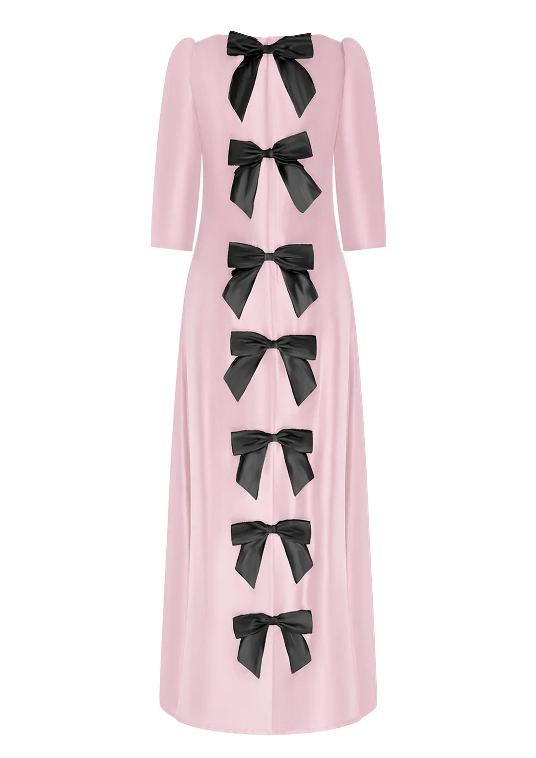 Noa Pale Pink Bow Back Maxi Dress | Olivia Rubin