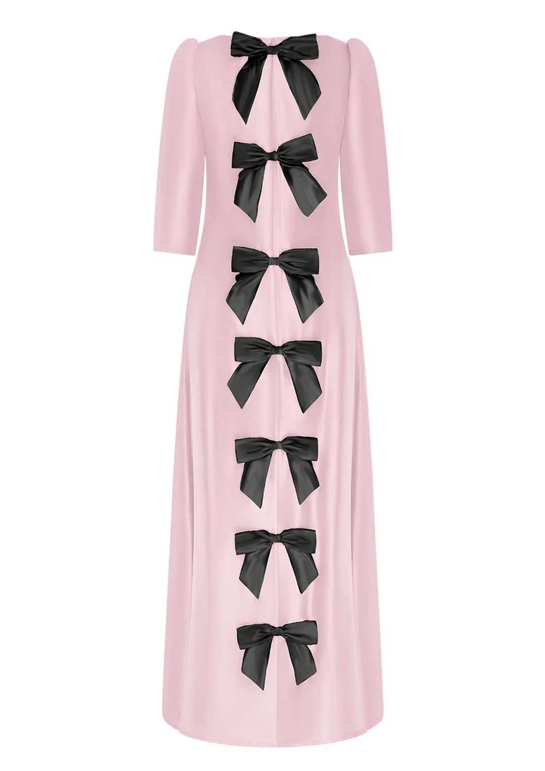 Noa Pale Pink Bow Back Maxi Dress | Olivia Rubin