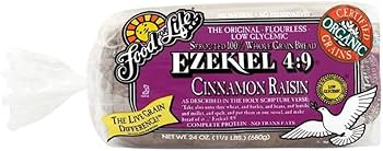 Food For Life Flourless Sprouted Grain Bread, Cinnamon Raisin, 24 oz (Frozen) | Amazon (US)