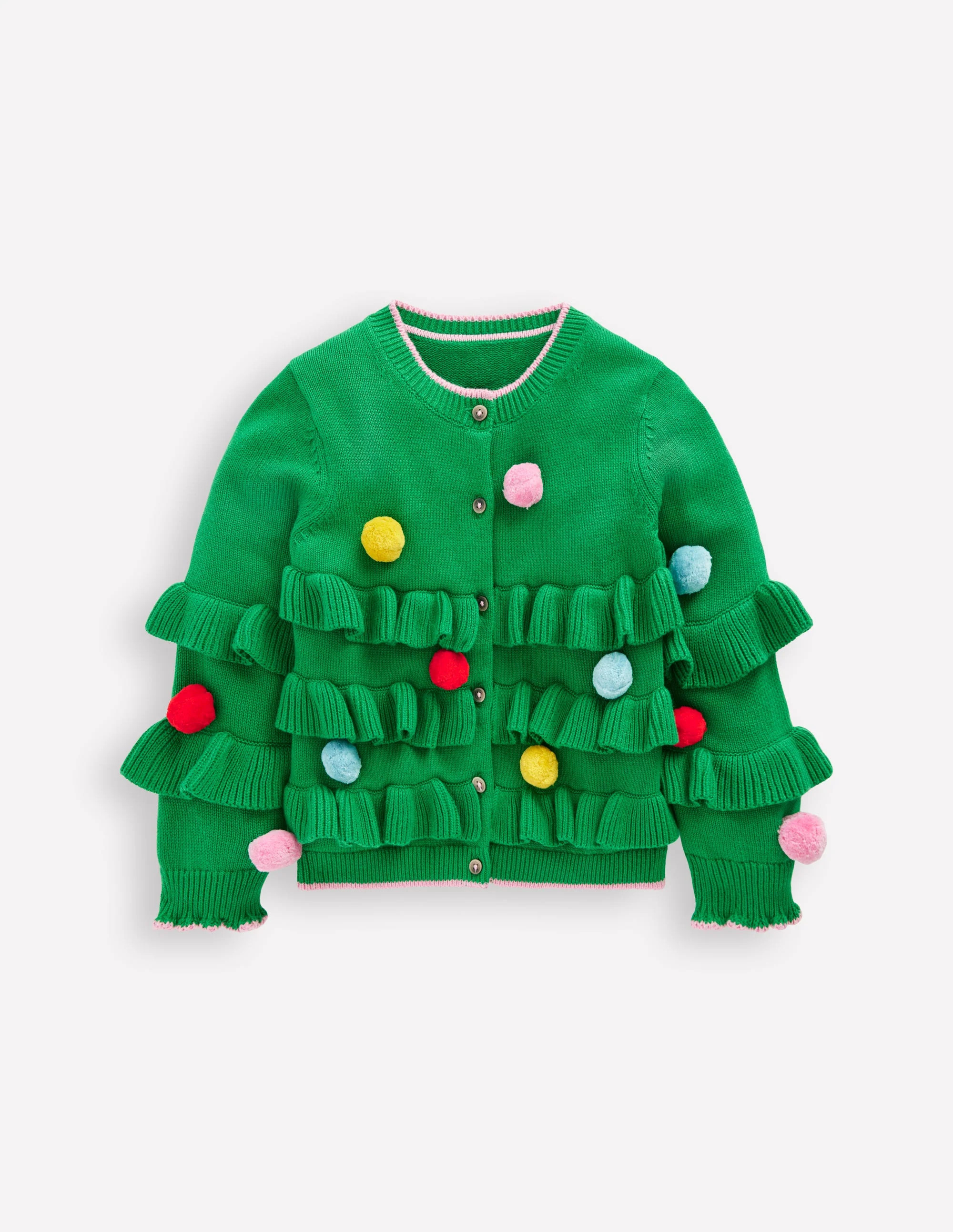 Festive Logo Cardigan-Rich Emerald Christmas Tree | Boden (US)